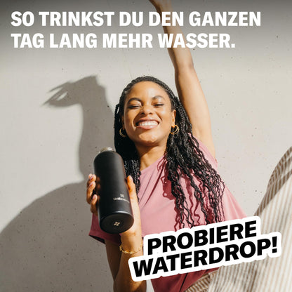 waterdrop Starter Set Edelstahl-Trinkflasche 600 ml + 18 Drops