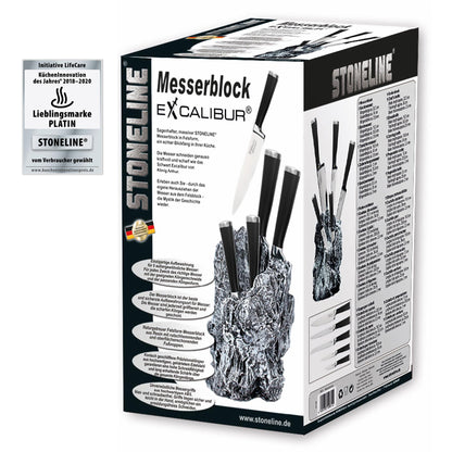 STONELINE EXCALIBUR Messerblock-Set 5-tlg. Felsform