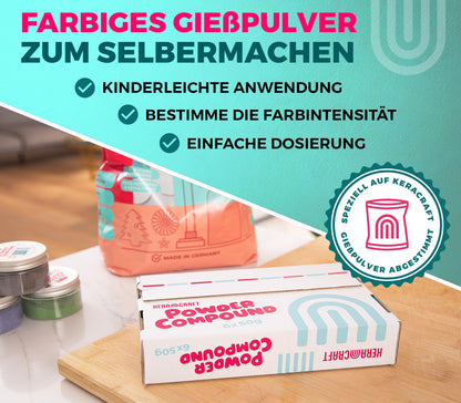 KERACRAFT Powder Compound Tester-Set No. 1, 6x50g für Giesspulver