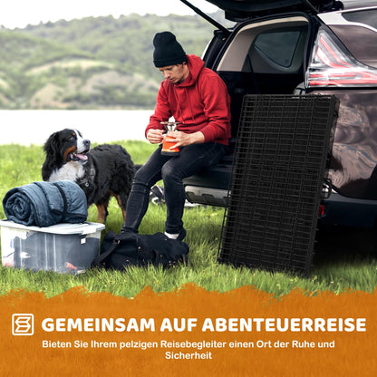 Yaheetech Hundekäfig 122x71x78cm klappbar mit Trennwand - Schwarz