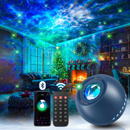 One Fire Sternenhimmel Projektor Nachtlicht mit Bluetooth, Blau, Projektion von Sternen und Nebel