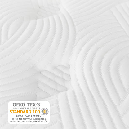 TeQsli Gel-Federkernmatratze 90x200 cm H3, 9-Zonen Taschenfederkern