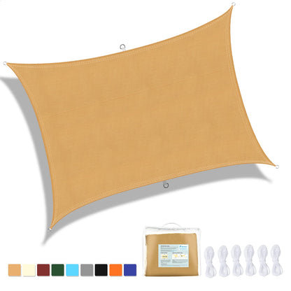 Ankuka Camping Sonnensegel Wasserdicht - 3x5m Sand Rechteckig
