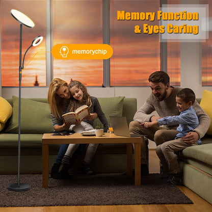 Lumeo Dimmbare LED Stehlampe Deckenfluter Leselampe - Schwarz