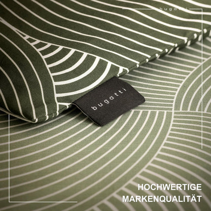 bugatti Mako Satinbettwäsche Kreise Grün 155x220 cm