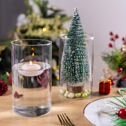 UPBUD Glas-Zylindervasen Set, 12 Stück, 15,2 cm, durchsichtig
