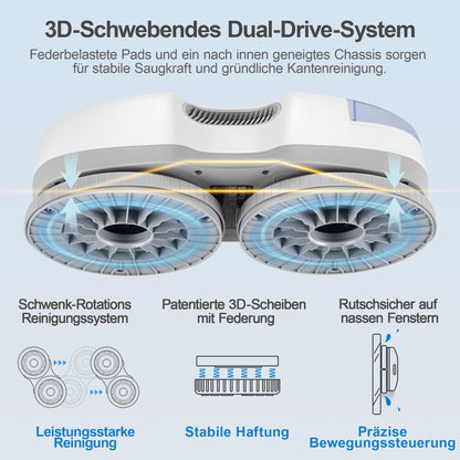 HUTT S7 Fensterputzroboter mit Sprühfunktion, 6500 Pa Saugkraft