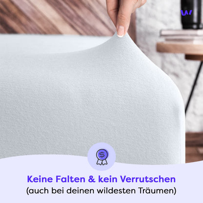Wolkenfeld Frida Spannbettlaken 200x220–220x240 cm Baumwolle weiss