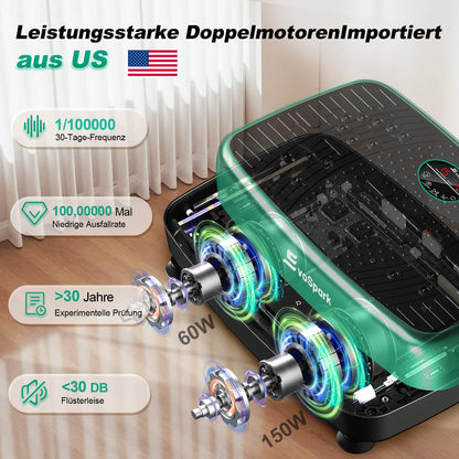EvoSpark Vibrationsplatte JTF017D-D mit Doppelmotor, Grün
