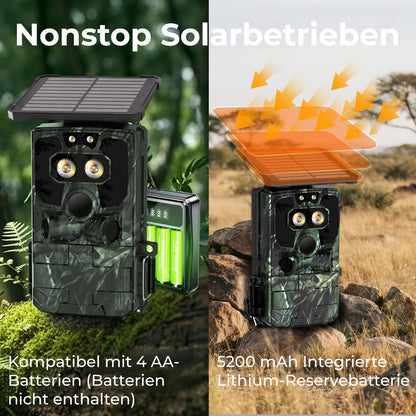 VOOPEAK TC37 Solar Wildkamera 4K 60MP, WLAN, Sternenlicht-Nachtsicht