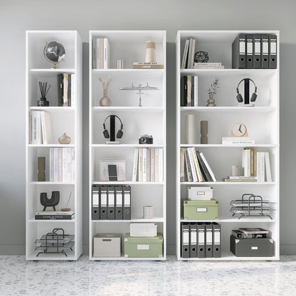 KOMTO Lumo Standregal – 80cm breit, weiss, 6 Ebenen