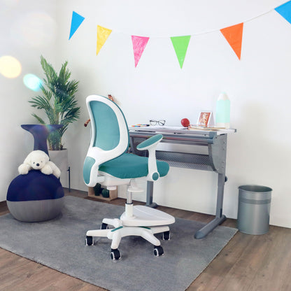 hjh OFFICE 736413 Kid Ergo Kinder Schreibtischstuhl – Blau/Weiss