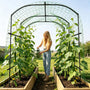 SUNYRISY Gartenbogen Rankgitter mit Ranknetz, PE-Metall, 220 cm – U-förmiges Rankgerüst aus PE-beschichtetem Metall