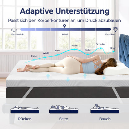 SakuraHome Matratzentopper 140x200 cm Gel-Memory-Schaum, 8 cm hoch