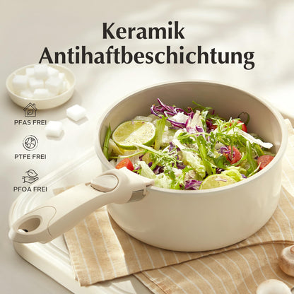 Redchef Topfset Abnehmbare Griffe Keramik – Antihaft 16/18/20cm