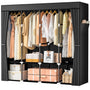Neatrays Stoffschrank mit 4 Kleiderstangen und 8 Fächern, schwarz, Vlieshülle