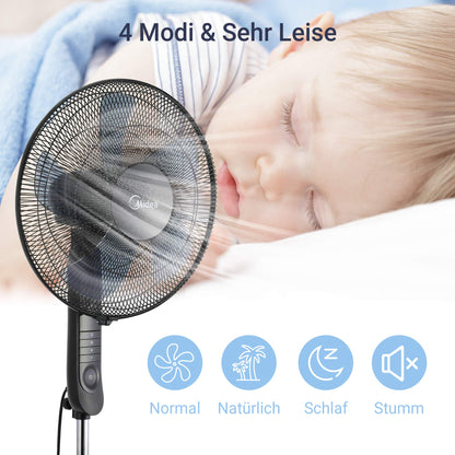 Midea FS40-15FR Standventilator - Leise mit Fernbedienung