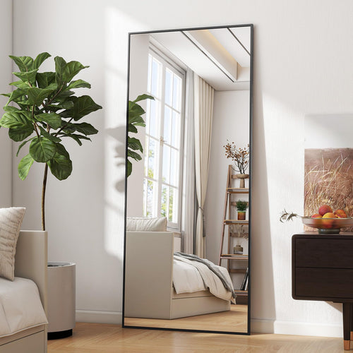 BEAUTYPEAK Ganzkörperspiegel Standspiegel bruchsicher 60x165 cm Schwarz