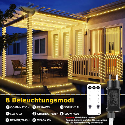 StarryEver LED Lichterschlauch 20 m, 800 LEDs, warmweiss, IP68