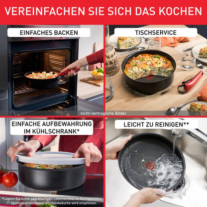 Tefal Ingenio Easy On Pfannenset 3-tlg., 24/28 cm, abnehmbarer Griff