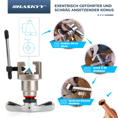 HASKYY Bördelwerkzeug Taumelbördelgerät 5-19mm – inkl. Rohrabschneider