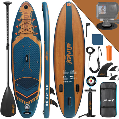 ALLPICK Premium SUP Board Set Aufblasbar Marineblau 180kg