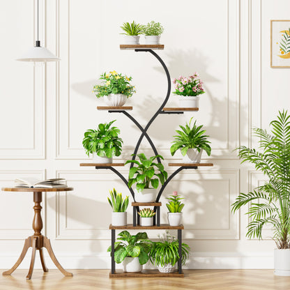 BACEKOLL Pflanzenregal mit Wachstumslicht – 8 Ebenen, 158cm, Schwarz