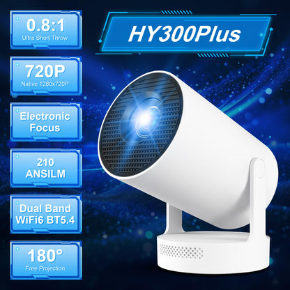 Mini Beamer Tragbarer Projektor WiFi 6 Android 11 1080P Autofokus