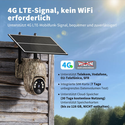 NUASI Wildkamera RBX-S60, 4G LTE, Solar, 2K Farbnachtsicht, IP66