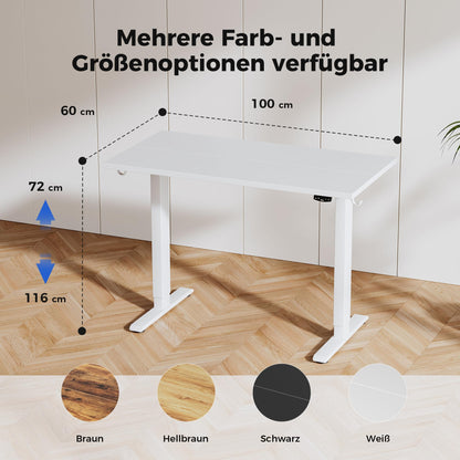 Agilestic Elektrischer Steh-Sitz Schreibtisch 100x60 cm Weiss