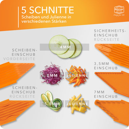 Börner Gemüsehobel V3 Gemüseschneider - Profi Set Orange