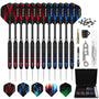 Grebarley Steeldarts Set, 12 Profi Dartpfeile mit Metallspitze und Aluminiumschäften