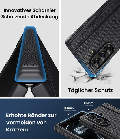 SIXBOX Hülle für Samsung Galaxy Z Fold 7 5G mit Ständer, Schwarz