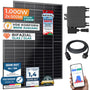 Balkonkraftwerk Bifazial Glas/Glas Steckerfertig Mini-PV - 1000W/800W. Dunkle PV-Module erzeugen Strom für den Balkon.