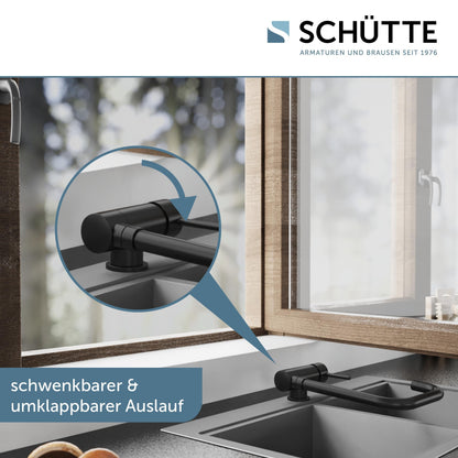 SCHÜTTE 24556 WINDOW Küchenarmatur Unterfenster umklappbar Schwarz
