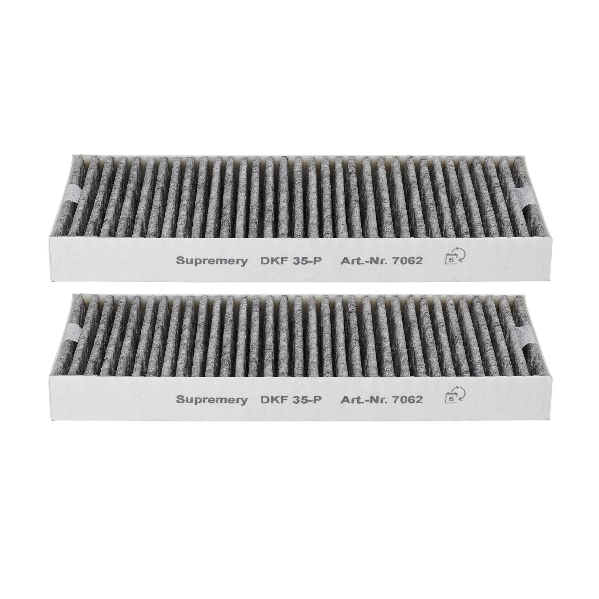 Supremery 2x Aktivkohlefilter für Miele DKF 35-P Geruchsfilter. Rechteckige, schwarze Filter zur Geruchsbindung im Umluftbetrieb.