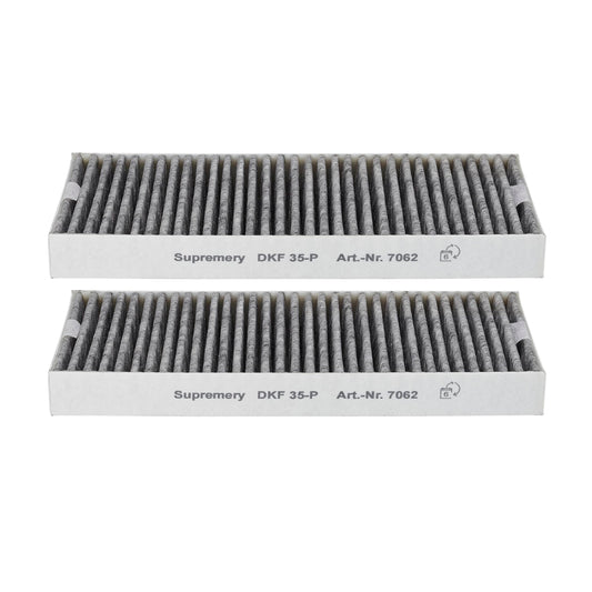 Supremery 2x Aktivkohlefilter für Miele DKF 35-P Geruchsfilter. Rechteckige, schwarze Filter zur Geruchsbindung im Umluftbetrieb.