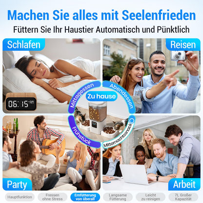 Frienhund Futterautomat Katze 2 Näpfe - APP, WiFi, 7L, Langsam