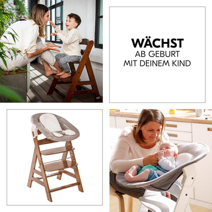 hauck Alpha+ Newborn Set 2in1 Bouncer Babyhochstuhl - Walnuss
