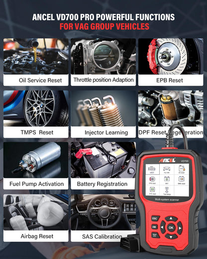 ANCEL VD700Pro OBD2 Diagnosegerät – für VAG Fahrzeuge