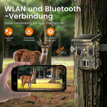 XTU Wildkamera 4K mit App-Übertragung, Nachtsicht und 32 GB SD-Karte