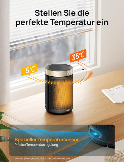 Dreo Atom 316 Heizlüfter, 1500 W Keramik mit Thermostat, Gold