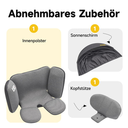 Jovikids 360° Kindersitz i-Size Reboarder ISOFIX - Grau