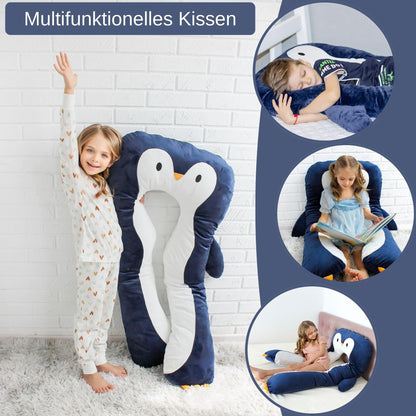 DRACA Seitenschläferkissen Kinder Pinguin - Anti-Stress Baumwolle
