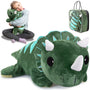 ODOXIA Gewichtskuscheltier Dinosaurier 2,3 kg – Weighted Plüschtier in Dino-Form mit Tragetasche