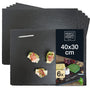 Moritz & Moritz Schieferplatte Basil 30x40 cm 6er-Set mit Kreidestift, naturbelassener Schiefer