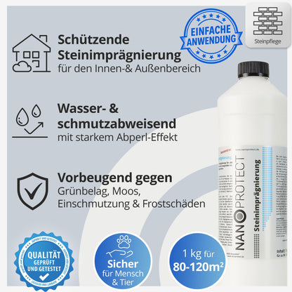 Nanoprotect Steinimprägnierung Konzentrat gegen Grünbelag - 1 kg