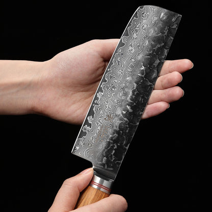 Wakoli Olive HS Damastmesser Nakiri 17cm Olivenholz