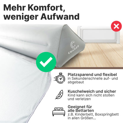 CHILDOO Rausfallschutz Bettgitter Reise aufblasbar - 200cm