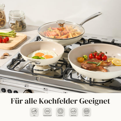 Redchef Pfannenset Keramik Induktion Antihaft 6-tlg. - Beige